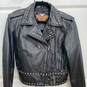 Gorgeous! Harley-Davidson Tooled Leather Studded Riding Jacket Size XL